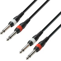 ADAM HALL K3TPP0300 | Cable de Audio de 2 Jacks 6,3 mm mono a 2 Jacks 6,3 mm mono 3 m