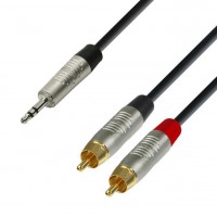 ADAM HALL K4YWCC0300 | Cable de Audio REAN de Minijack 3,5 mm estéreo a 2 RCA macho 3 m
